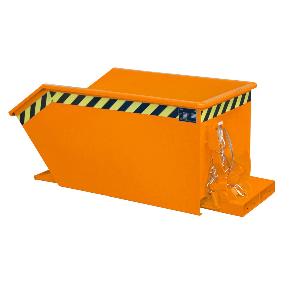 Numéro de l'image du produit 1: Bauer® Benne basculante, construction basse, peint, volume 0,3 m³, RAL 2000 orangé jaune