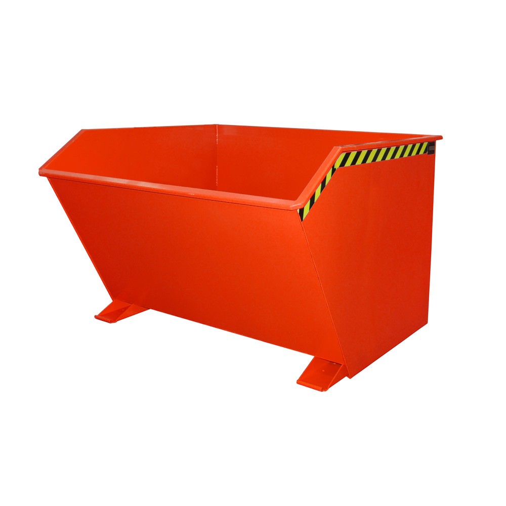 Numéro de l'image du produit 1: Bauer® Benne basculante, construction basse, peint, volume 2 m³, RAL 3000 rouge feu