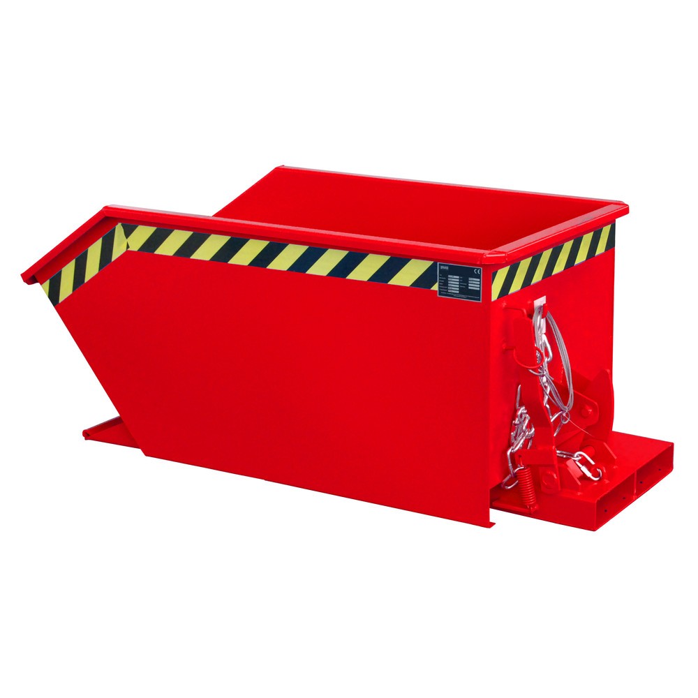 Numéro de l'image du produit 1: Bauer® Benne basculante, construction basse, peint, volume 0,3 m³, RAL 3000 rouge feu