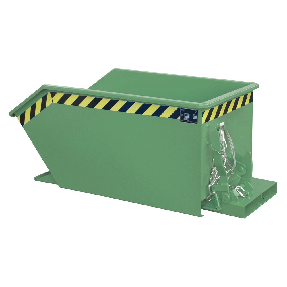 Numéro de l'image du produit 1: Bauer® Benne basculante, construction basse, peint, volume 0,3 m³, RAL 6011 vert réséda