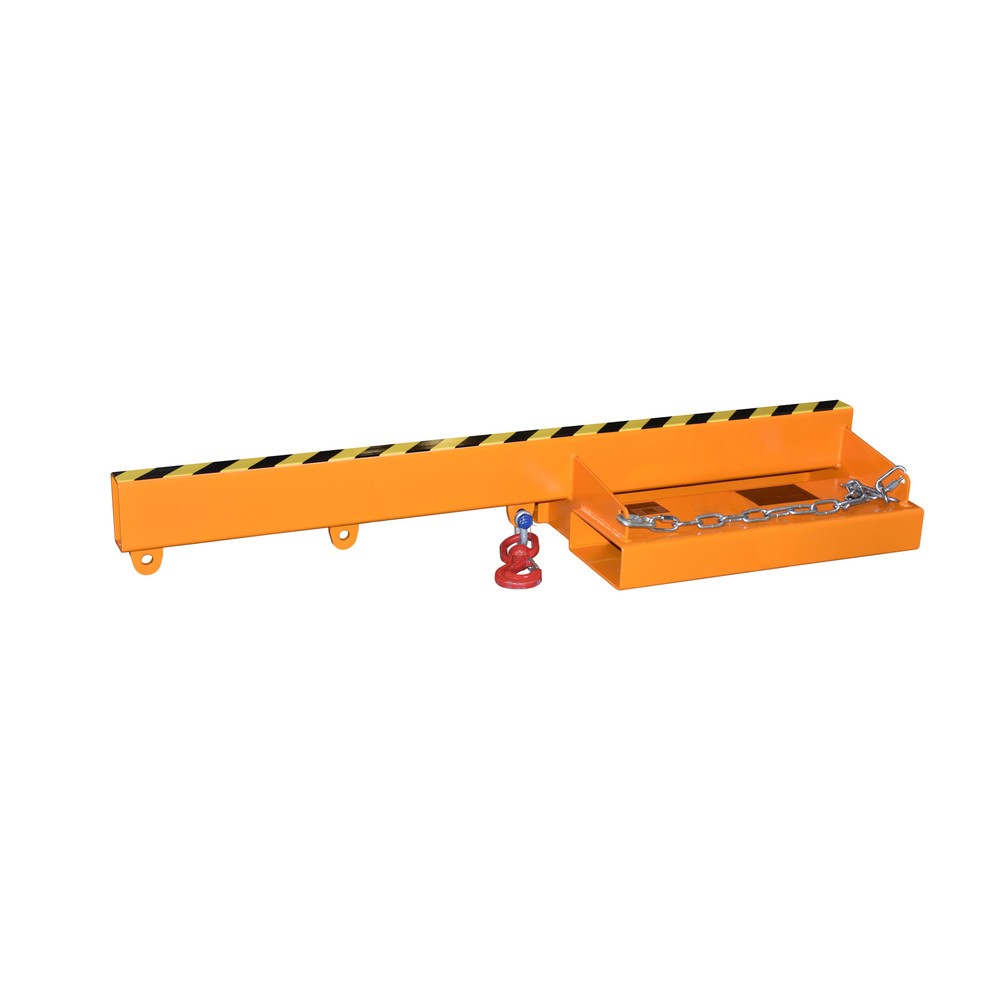 Numéro de l'image du produit 2: Bauer® Bras de charge modèle 1, version rigide, 3 positions de crochet, longueur de base 1 600 mm, capacité de charge 2 500 kg, orangé jaune