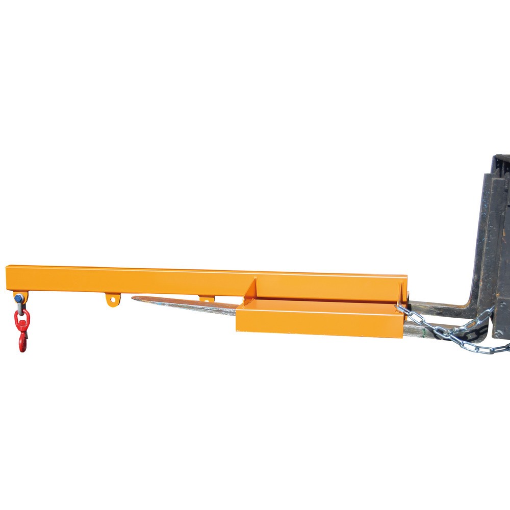 Numéro de l'image du produit 1: Bauer® Bras de charge modèle 1, version rigide, 3 positions de crochet, longueur de base 1 600 mm, capacité de charge 2 500 kg, orangé jaune