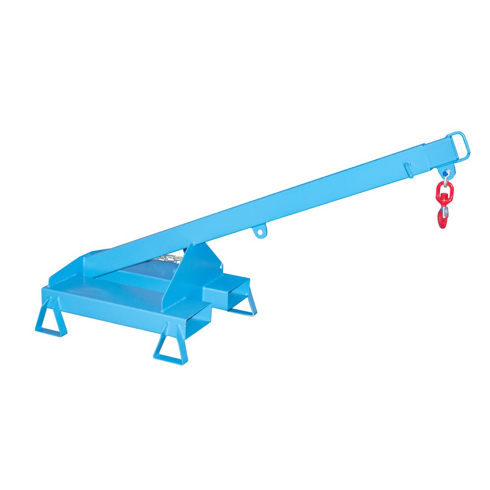 Numéro de l'image du produit 2: Bauer® Bras de charge modèle 3, télescopique, 2 positions de crochet, longueur de base 1 600 mm, capacité de charge 1 000 kg, bleu clair
