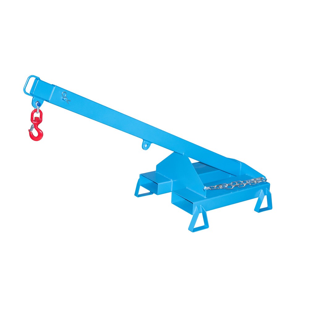 Numéro de l'image du produit 3: Bauer® Bras de charge modèle 3, télescopique, 2 positions de crochet, longueur de base 1 600 mm, capacité de charge 1 000 kg, bleu clair