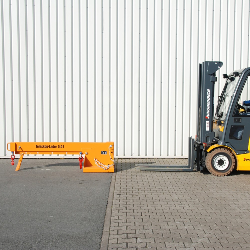 Numéro de l'image du produit 1: Bauer® Chargeur télescopique modèle 1, portée jusqu’à 3 690 mm, capacité de charge jusqu’à 5 000 kg, orangé jaune