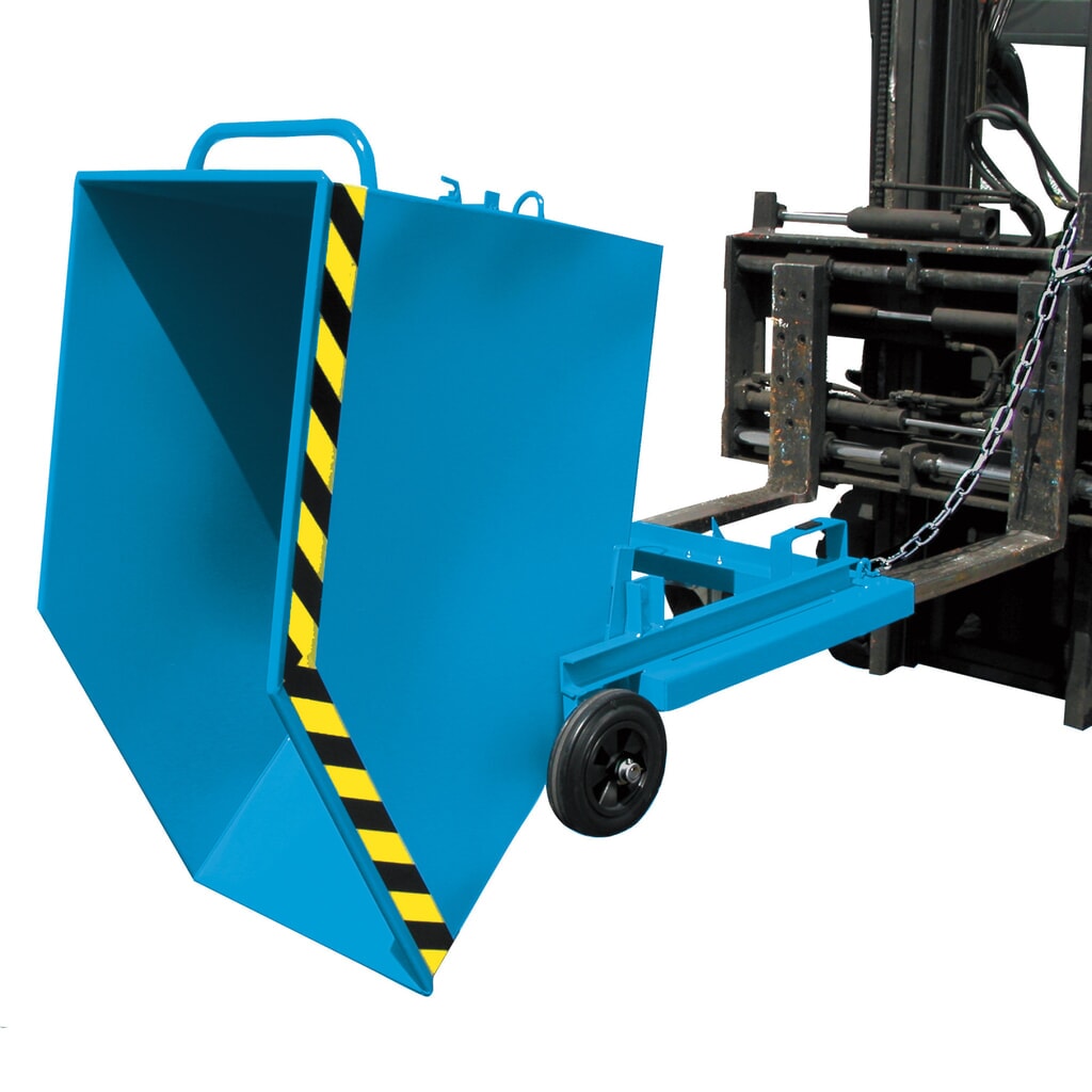 Bauer® Chariot-caisse basculant, avec châssis + entrées de fourche, volume 0,25 m³, RAL 3000 rouge feu N° de l'image du produit 7 : Bauer® Chariot-caisse basculant, avec châssis + entrées de fourche, volume 0,25 m³, RAL 3000 rouge feu