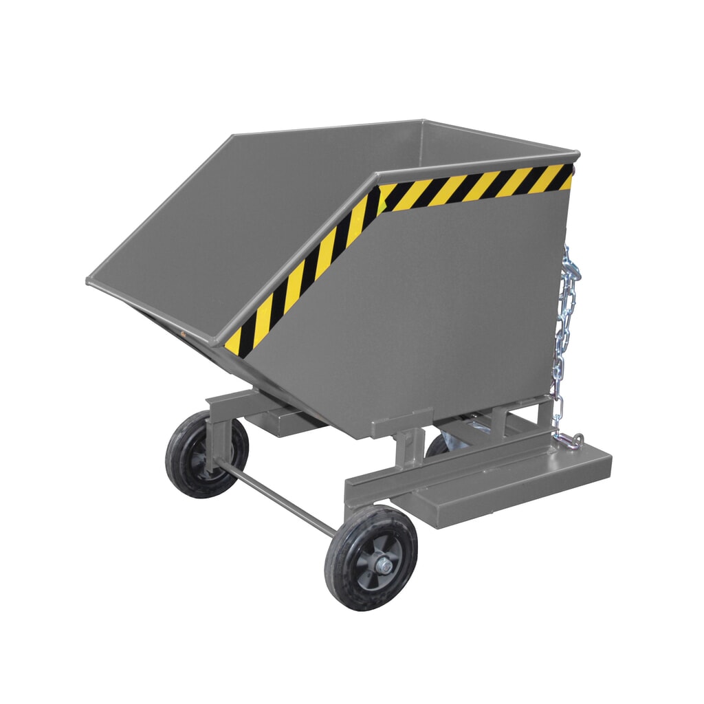 N° de l'image du produit 4 : Bauer® Chariot-caisse basculant, avec châssis + entrées de fourche, volume 0,25 m³, RAL 3000 rouge feu