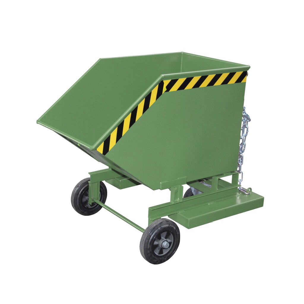 Bauer® Chariot-caisse basculant, avec châssis + entrées de fourche, volume 0,25 m³, RAL 3000 rouge feu N° de l'image du produit 5 : Bauer® Chariot-caisse basculant, avec châssis + entrées de fourche, volume 0,25 m³, RAL 3000 rouge feu