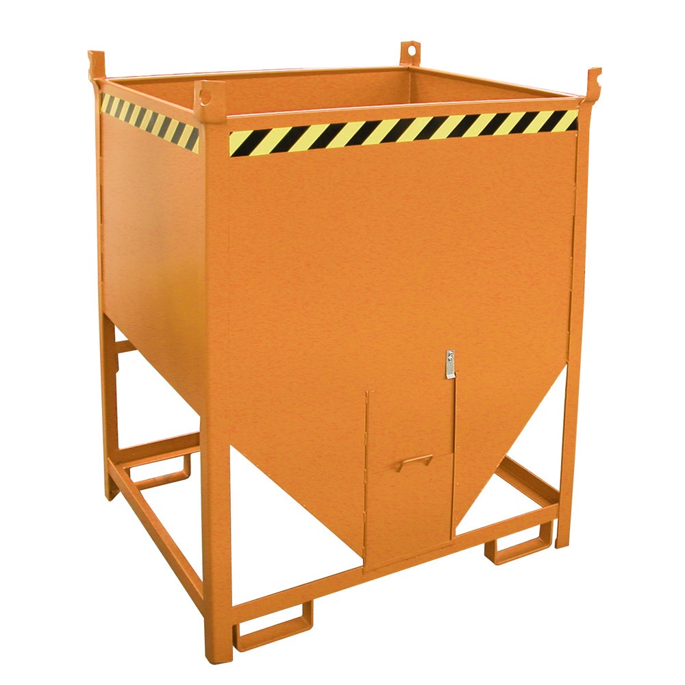 Numéro de l'image du produit 1: Bauer® Conteneur silo avec fermeture coulissante, peint, volume 1 m³, RAL 2000 orangé jaune