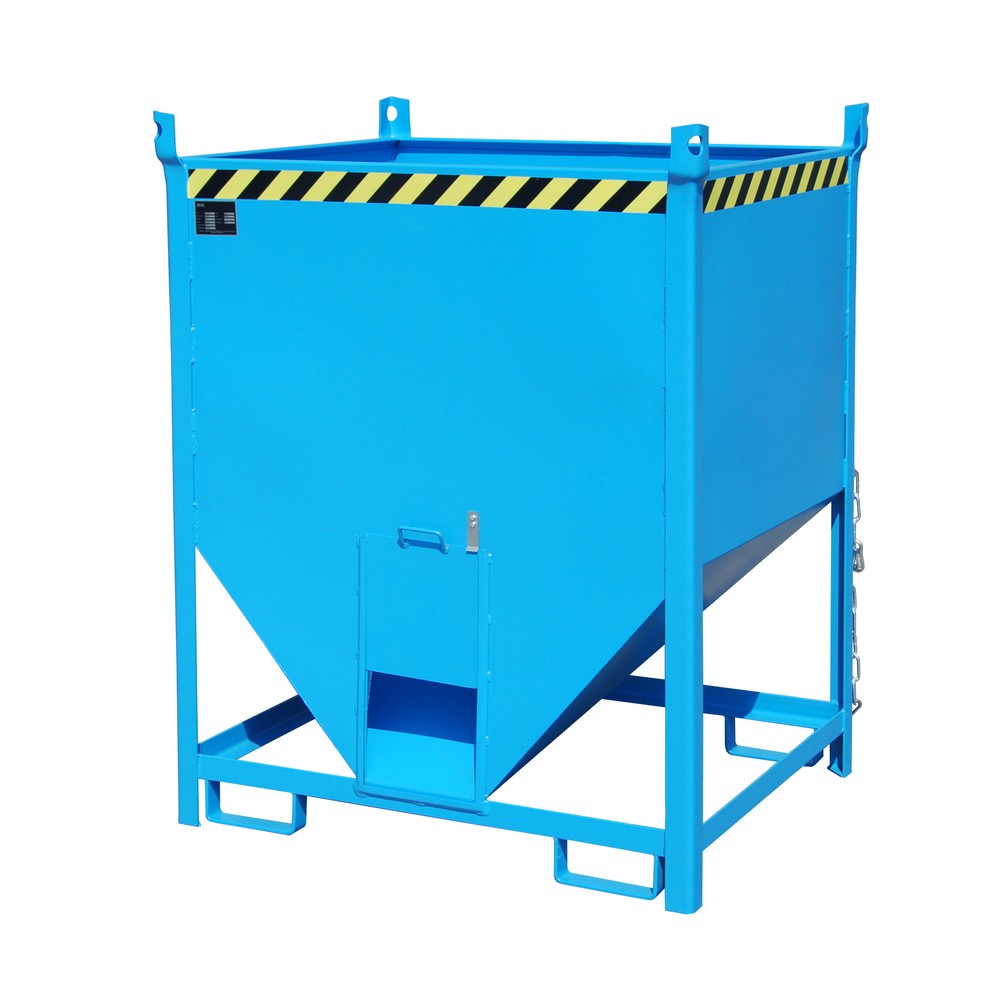 Numéro de l'image du produit 1: Bauer® Conteneur silo avec fermeture coulissante, peint, volume 1 m³, RAL 5012 bleu clair
