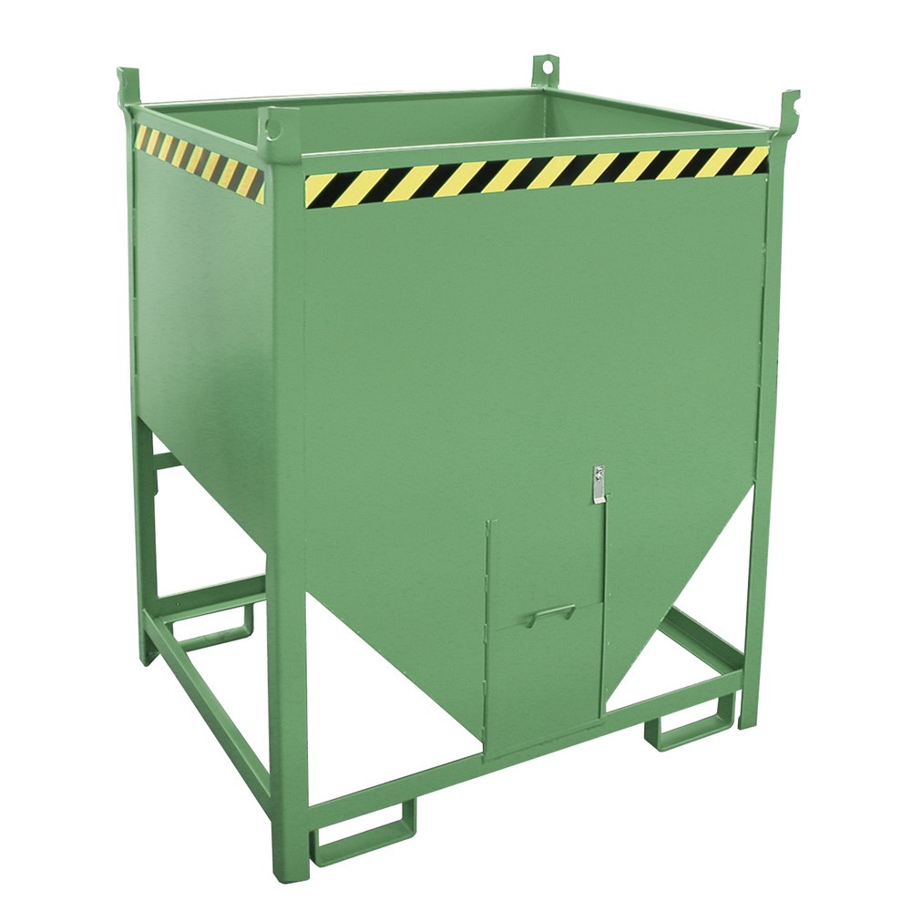 Numéro de l'image du produit 1: Bauer® Conteneur silo avec fermeture coulissante, peint, volume 1 m³, RAL 6011 vert réséda