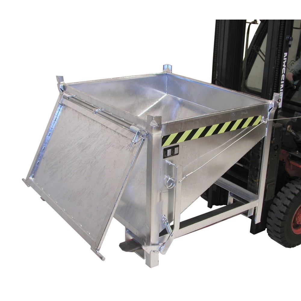 Numéro de l'image du produit 1: Bauer® Conteneur silo avec clapet, galvanisé, capacité de charge 750 kg, volume 0,5 m³