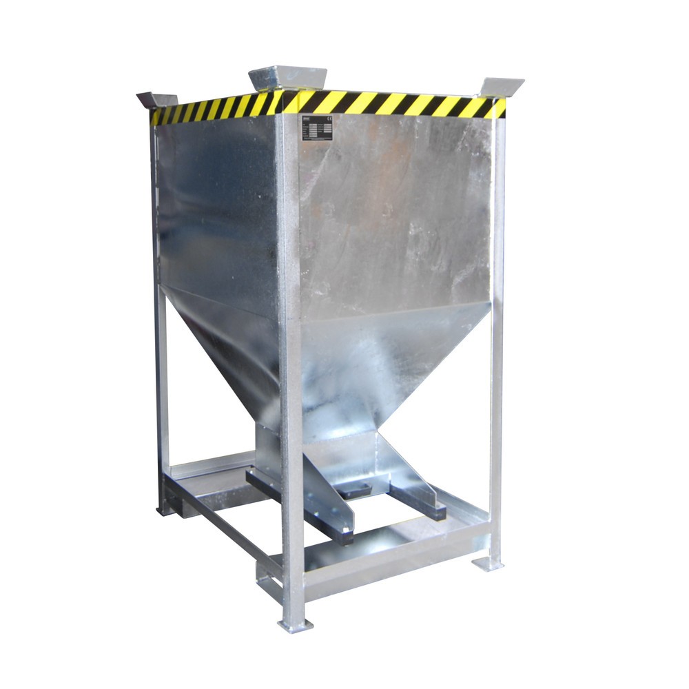 Numéro de l'image du produit 1: Bauer® Conteneur silo avec fermeture coulissante + entrées de fourche, galvanisé, volume 0,6 m³