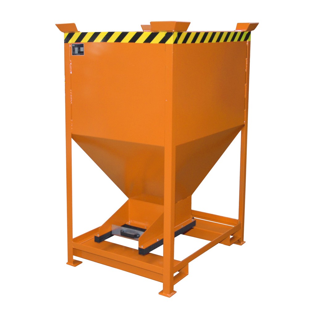 Numéro de l'image du produit 1: Bauer® Silo avec fermeture coulissante + entrées de fourche, peint, volume 0,6 m², RAL 2000 orangé jaune