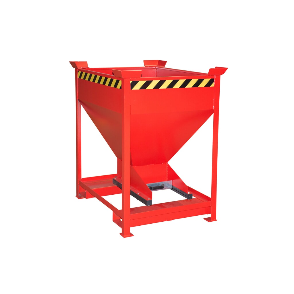 Bauer® Silo, avec fermeture coulissante + entrées de fourche, peint, volume 0,375 m², RAL 3000 rouge feu N° de l'image du produit 1 : Bauer® Silo, avec fermeture coulissante + entrées de fourche, peint, volume 0,375 m², RAL 3000 rouge feu