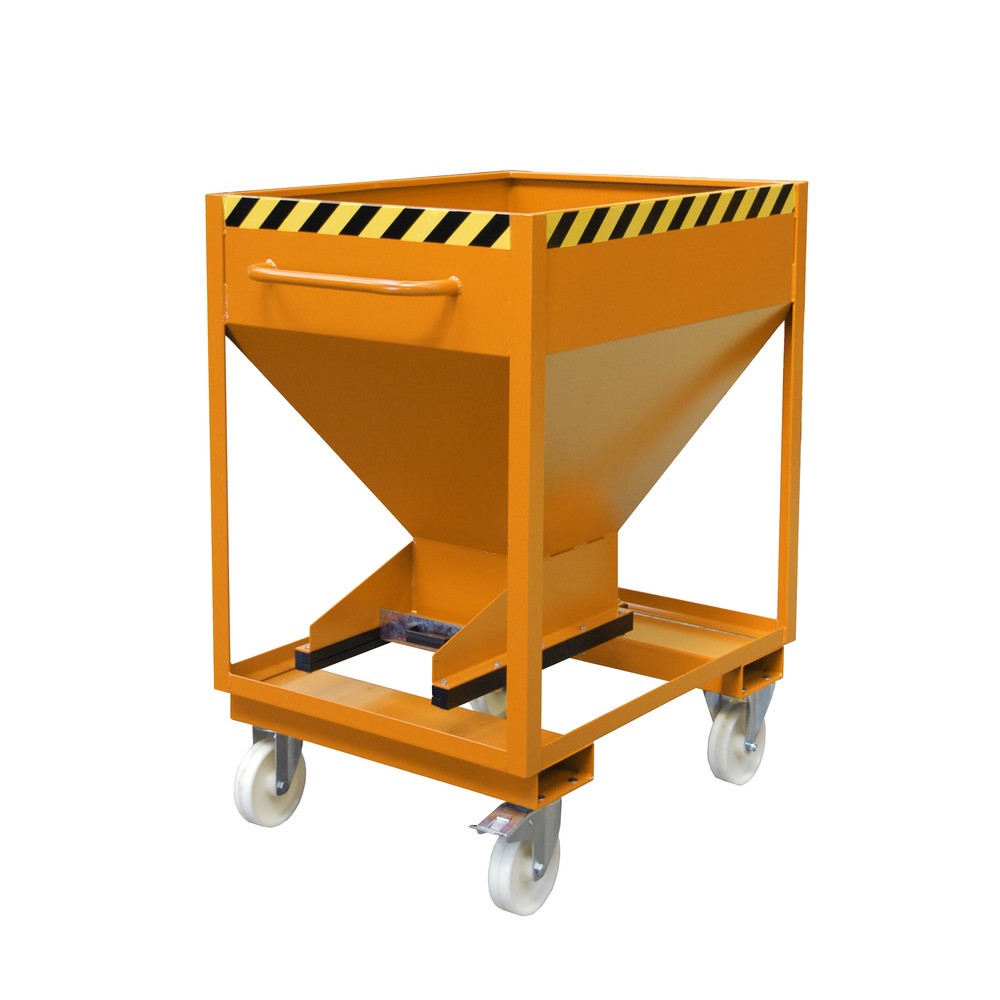 Numéro de l'image du produit 1: Bauer® Silo, avec fermeture coulissante, entrées de fourche + roulettes, peint, volume 0,375 m², RAL 2000 orangé jaune