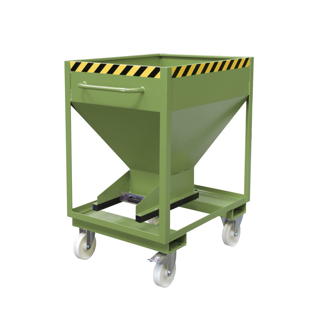 Numéro de l'image du produit 1: Bauer® Silo, avec fermeture coulissante, entrées de fourche + roulettes, peint, volume 0,375 m², RAL 6011 vert réséda