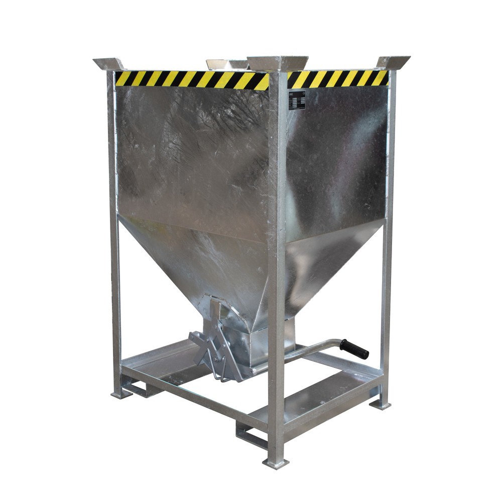 Numéro de l'image du produit 1: Bauer® Conteneur silo avec fermeture en ciseaux, entrées de fourche, galvanisé, volume 0,6 m³