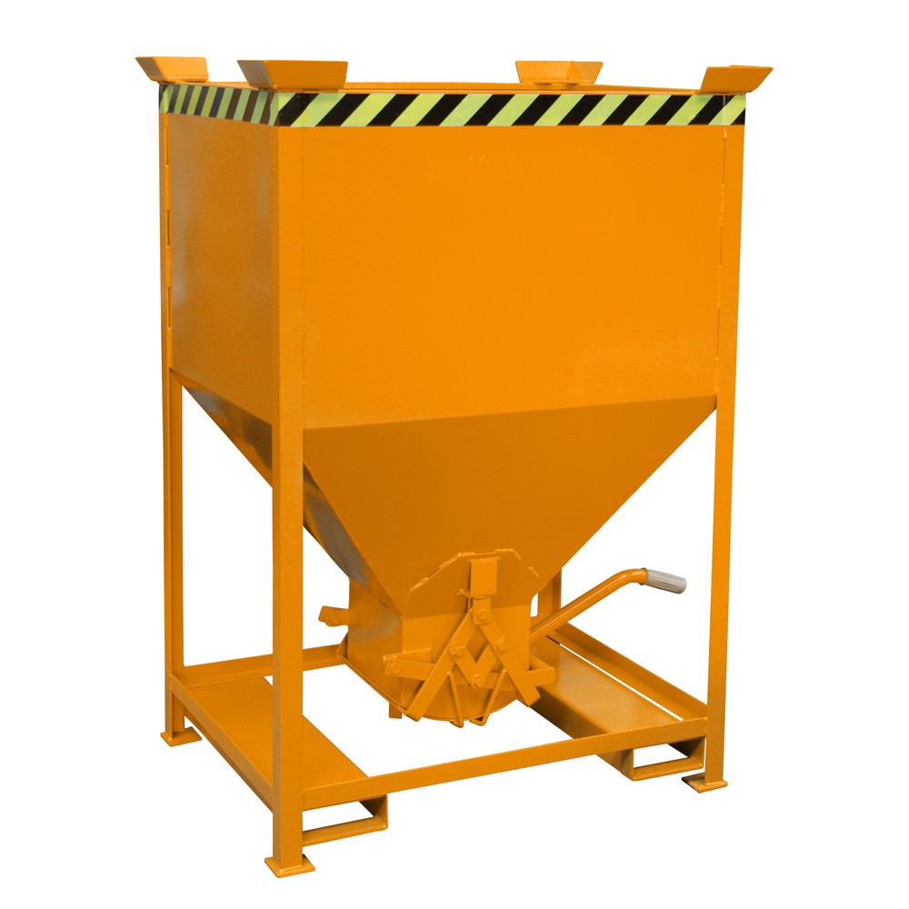 Numéro de l'image du produit 1: Bauer® Silo avec fermeture en ciseaux + entrées de fourche, peint, volume 0,6 m², RAL 2000 orangé jaune