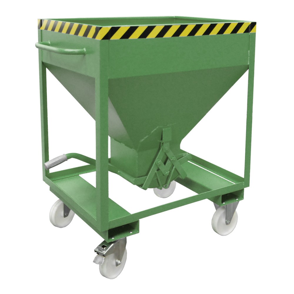 Numéro de l'image du produit 1: Bauer® Silo avec fermeture en ciseaux, entrées de fourche + roulettes, peint, volume 0,375 m², RAL 6011 vert réséda