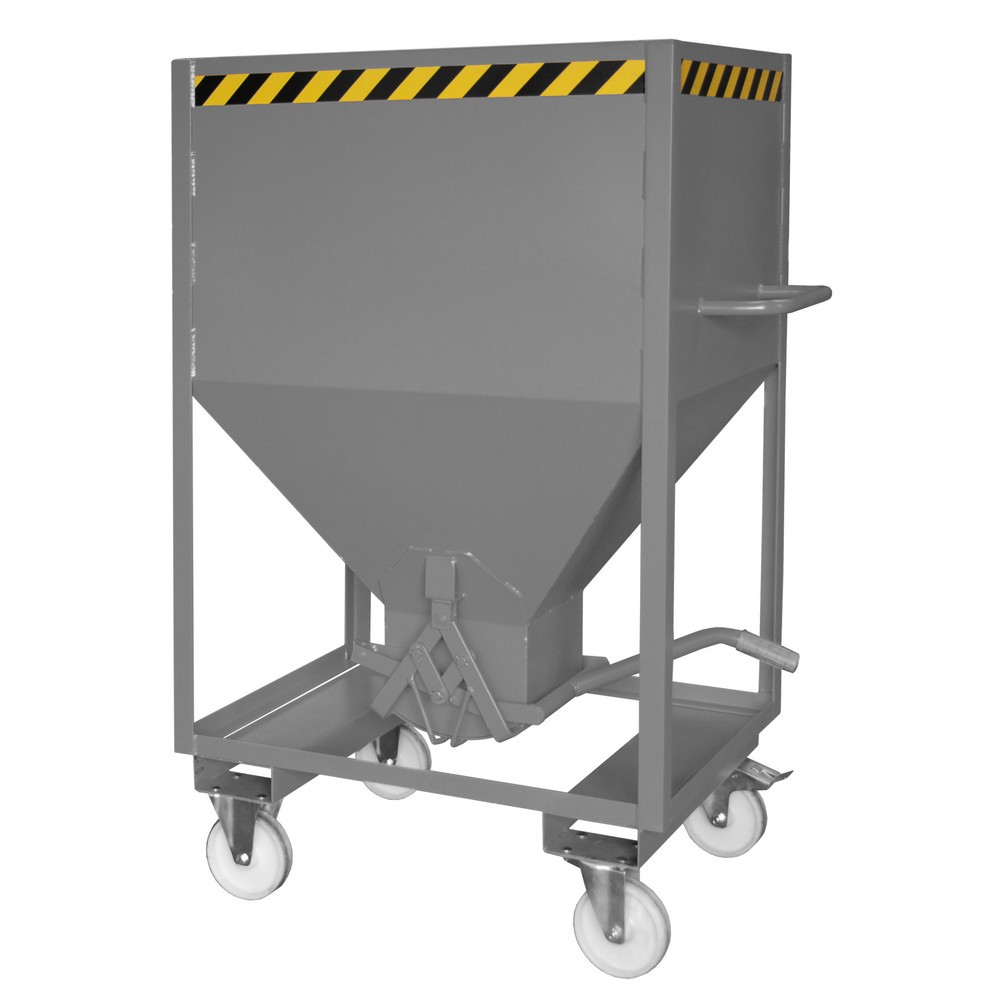 Numéro de l'image du produit 1: Bauer® Silo, avec fermeture en ciseaux, entrées de fourche + roulettes, peint, volume 0,6 m², RAL 7005 gris souris