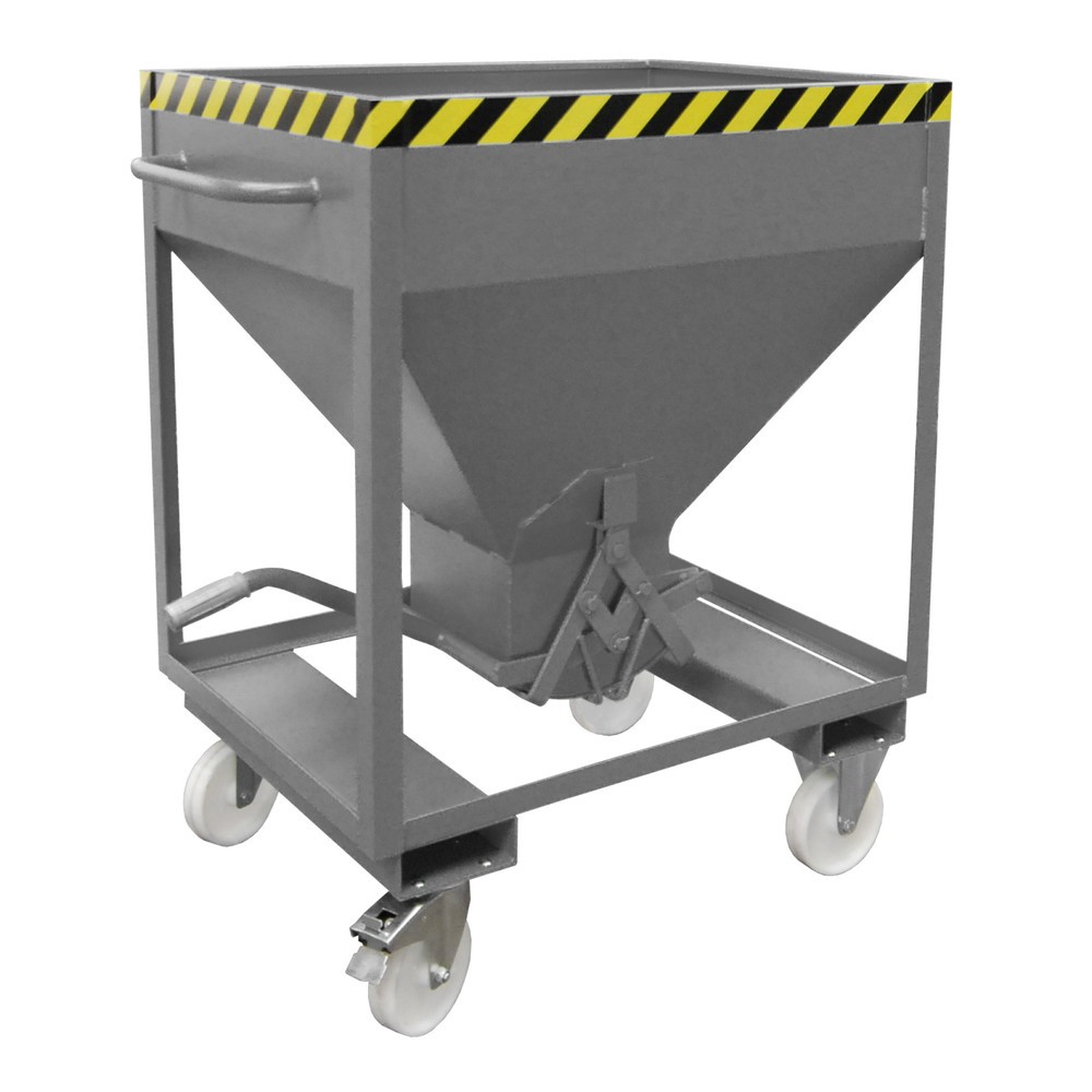 Illustration du produit: Bauer® Silo avec fermeture en ciseaux, entrées de fourche + roulettes, peint, volume 0,375 m², RAL 7005 gris souris