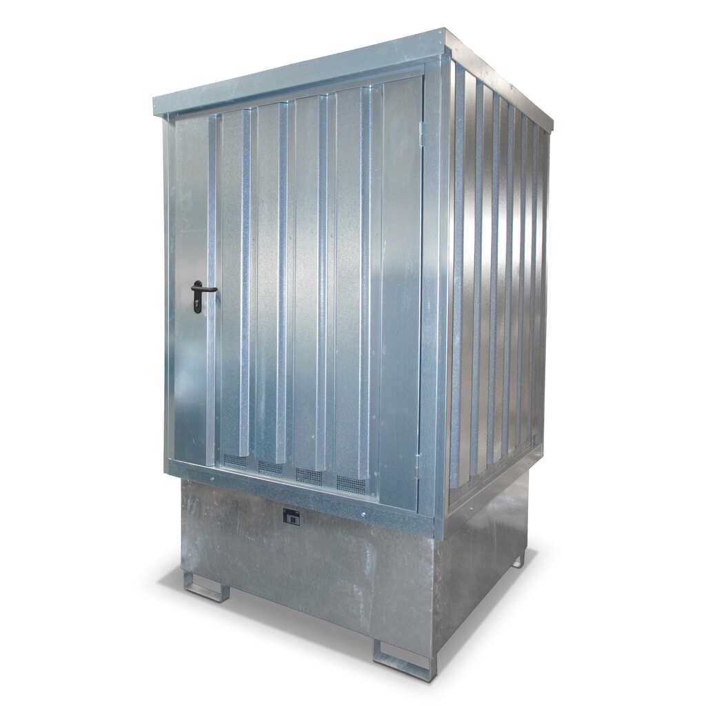 Bauer® Dépôt à matières dangereuses GD-E/IBC, avec bac de rétention, galvanisé Illustration du produit: Bauer® Dépôt à matières dangereuses GD-E/IBC, avec bac de rétention, galvanisé