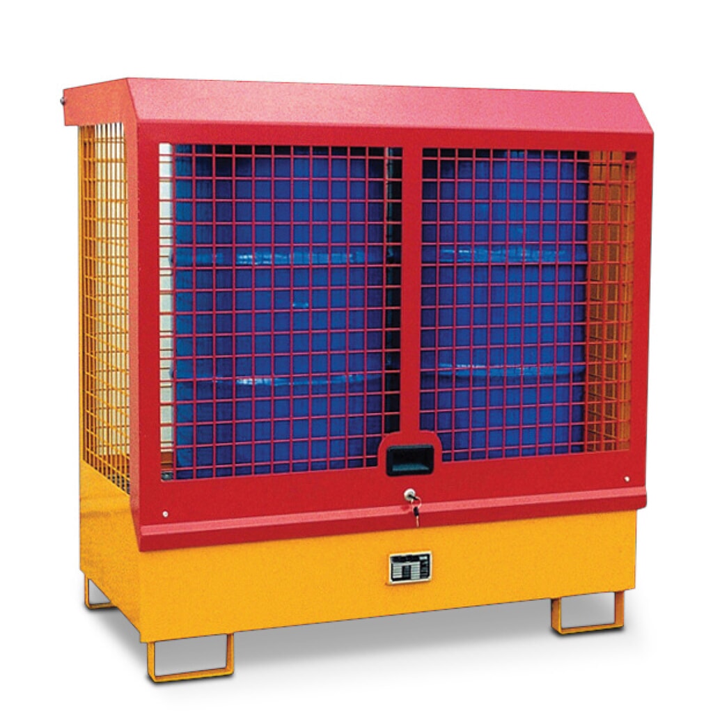 Bauer® Dépôt à matières dangereuses pour l’intérieur, coiffe et parois grillagées, peint, orangé jaune Illustration du produit: Bauer® Dépôt à matières dangereuses pour l’intérieur, coiffe et parois grillagées, peint, orangé jaune