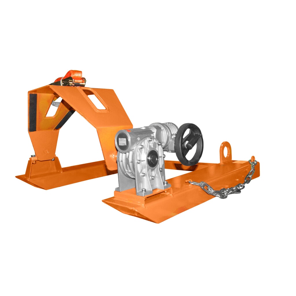 Bauer® Dispositif bascule-fût, capacité de charge 300 kg, pour fût de Ø 350-600 mm, manivelle, RAL 2000 orangé jaune N° de l'image du produit 2 : Bauer® Dispositif bascule-fût, capacité de charge 300 kg, pour fût de Ø 350-600 mm, manivelle, RAL 2000 orangé jaune