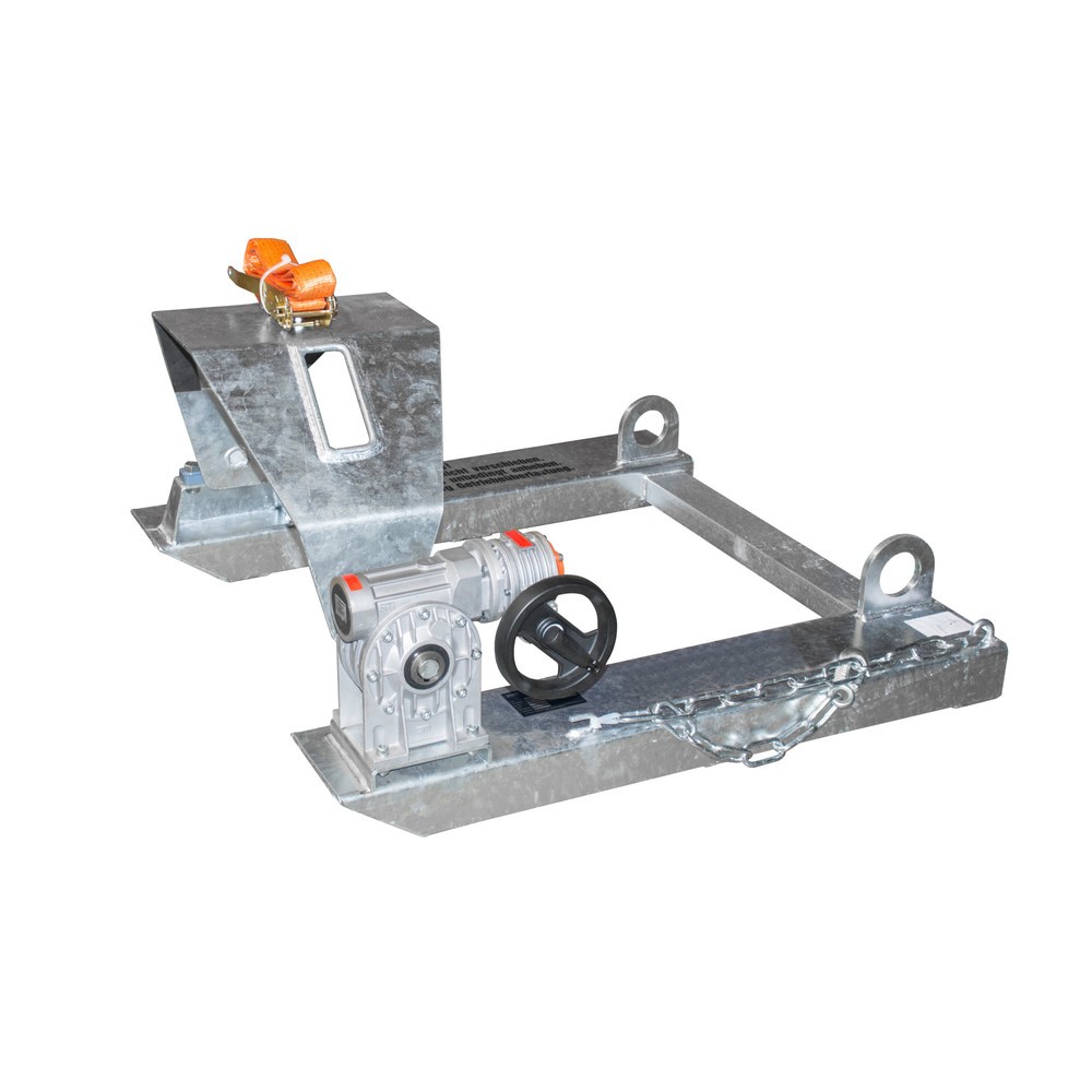 Numéro de l'image du produit 1: Bauer® Dispositif bascule-fût, capacité de charge 300 kg, pour fût de Ø 350-600 mm, manivelle, galvanisé à chaud