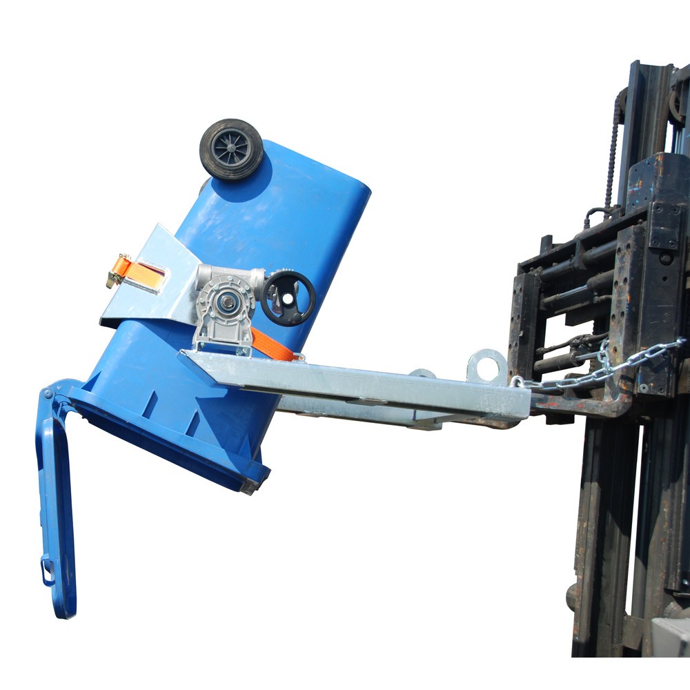 Numéro de l'image du produit 2: Bauer® Dispositif bascule-fût, capacité de charge 300 kg, pour fût de Ø 350-600 mm, manivelle, galvanisé à chaud