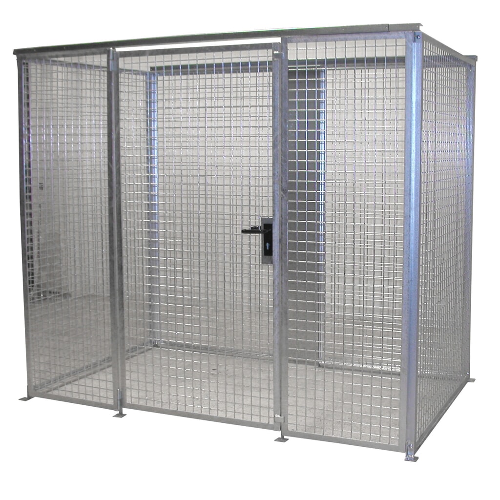 Illustration du produit: Bauer® Conteneur de stockage pour bouteilles de gaz TRGS 510 sans toit, 1 porte, 60 bouteilles