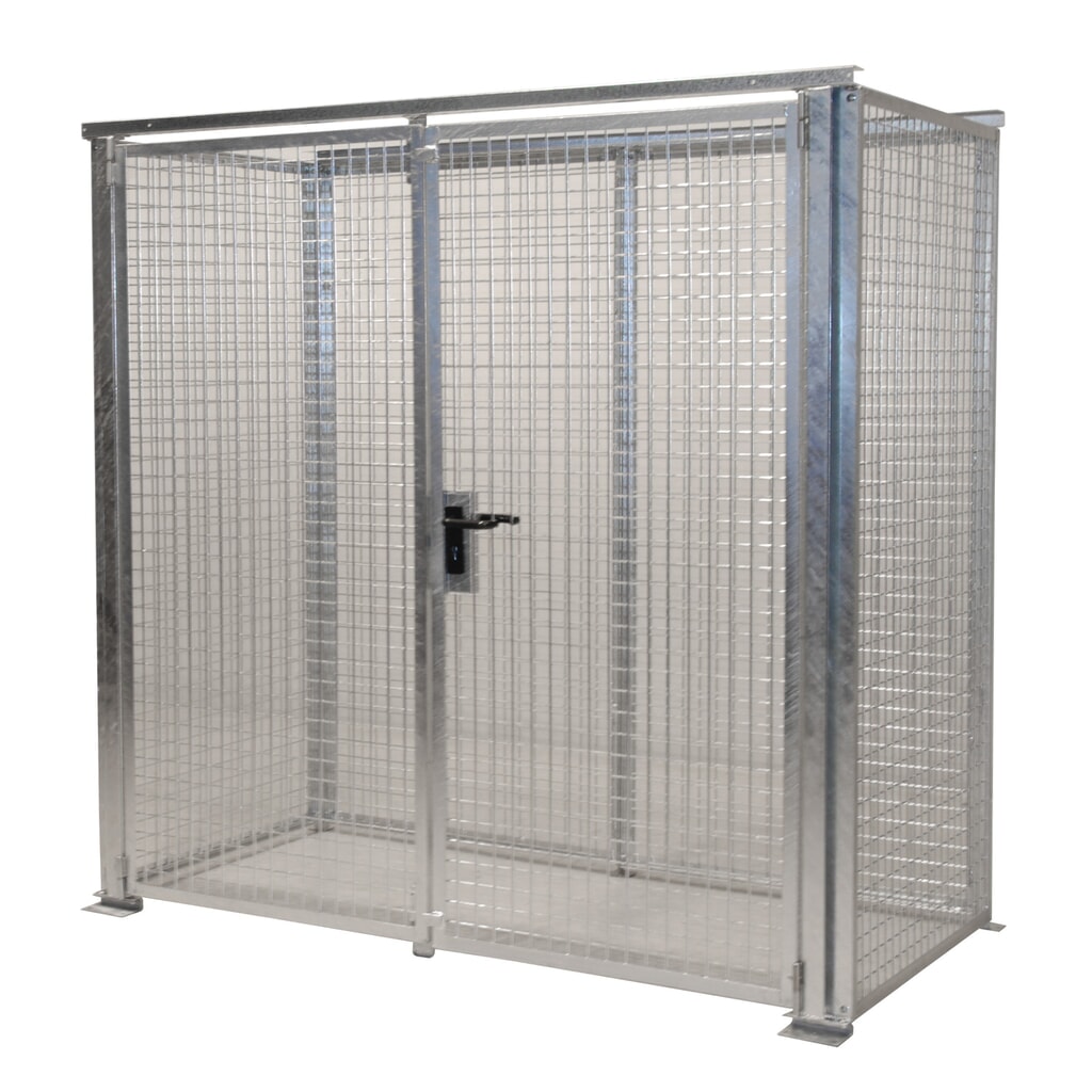 Illustration du produit: Bauer® Conteneur de stockage pour bouteilles de gaz TRGS 510 sans toit, porte à doubles battants, 32 bouteilles