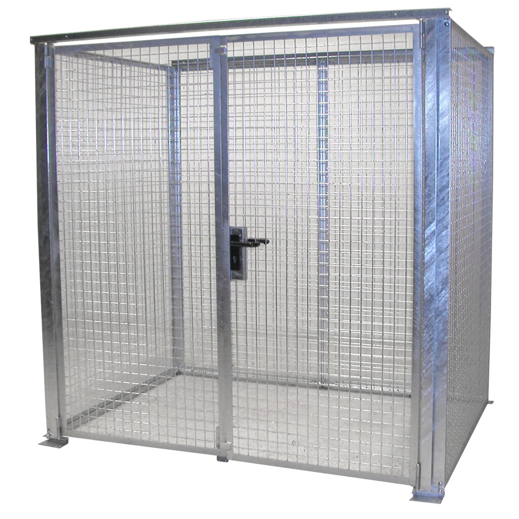 Bauer® Conteneur de stockage pour bouteilles de gaz TRGS 510 sans toit, porte à doubles battants, 48 bouteilles Illustration du produit: Bauer® Conteneur de stockage pour bouteilles de gaz TRGS 510 sans toit, porte à doubles battants, 48 bouteilles