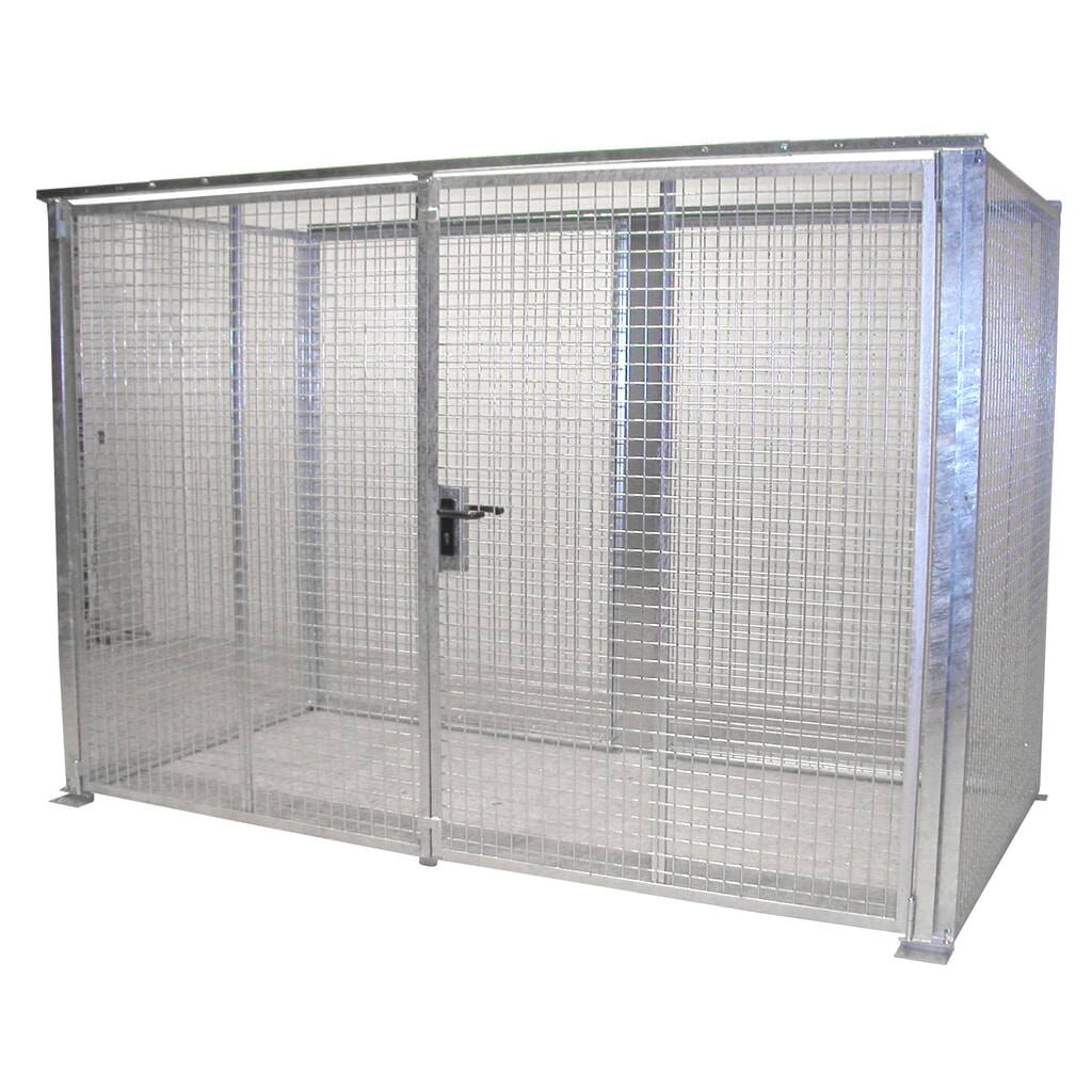 Illustration du produit: Bauer® Conteneur de stockage pour bouteilles de gaz TRGS 510 sans toit, porte à doubles battants, 78 bouteilles
