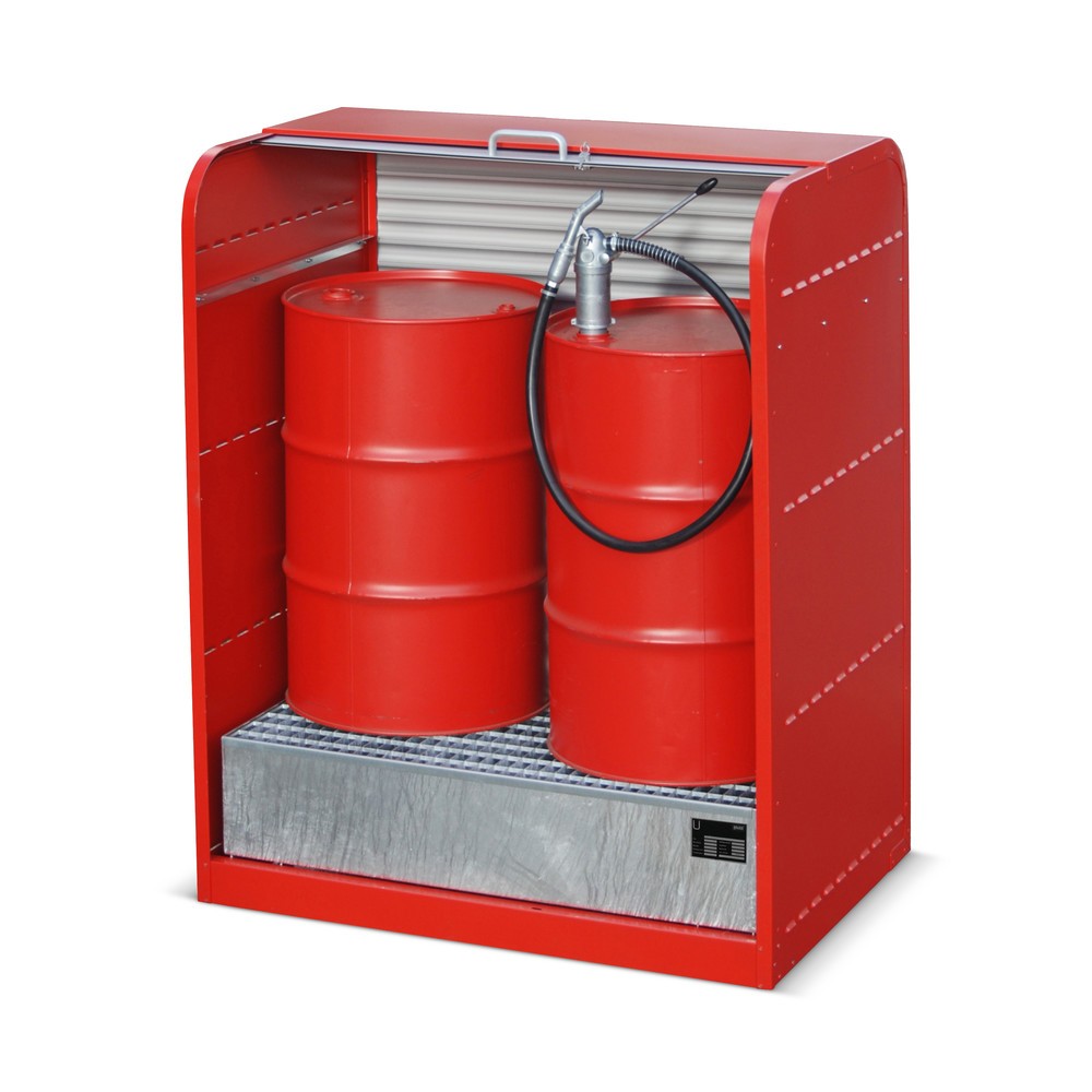 Numéro de l'image du produit 2: Bauer® Armoire à volet roulant pour substances dangereuses RSG1, bac de rétention pour 2 x 200 l inclus