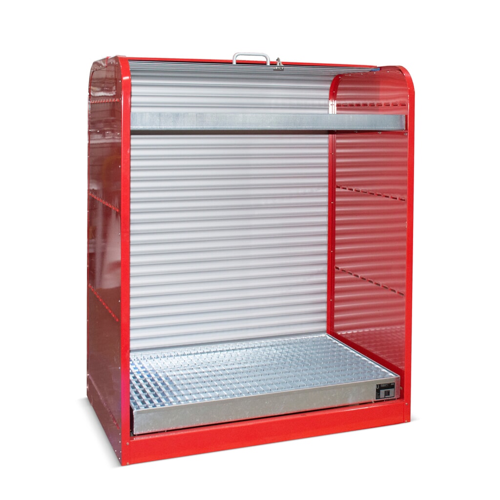 Bauer® Armoire à volet roulant pour substances dangereuses RSG3, bac de rétention pour 6 x 60 l et bac pour petits bidons inclus N° de l'image du produit 1 : Bauer® Armoire à volet roulant pour substances dangereuses RSG3, bac de rétention pour 6 x 60 l et bac pour petits bidons inclus