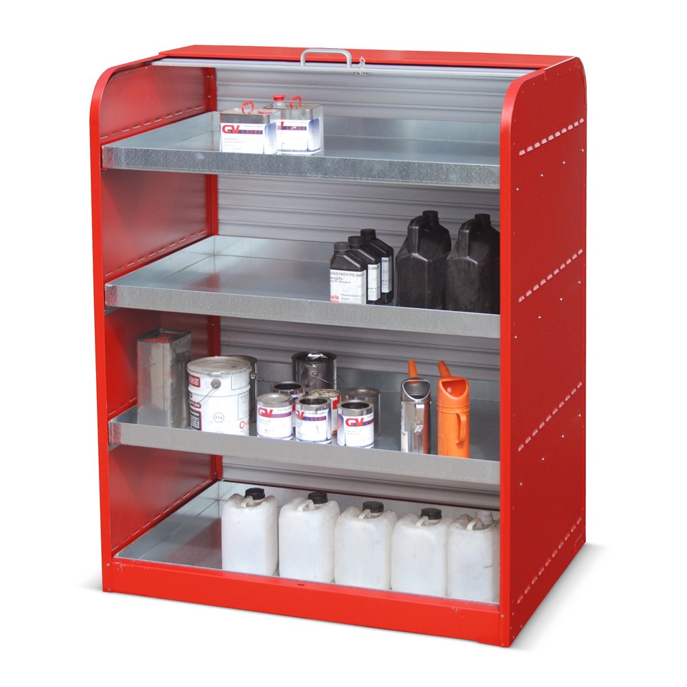 Numéro de l'image du produit 2: Bauer® Armoire à volet roulant pour substances dangereuses RSG4, 4 bacs pour petits bidons inclus
