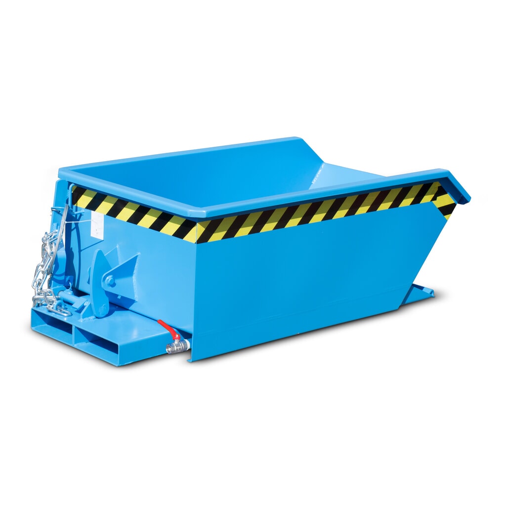 Bauer® Mini benne à copeaux, très faible hauteur de construction, peinte, volume 0,23 m³, RAL 5012 bleu clair N° de l'image du produit 6 : Bauer® Mini benne à copeaux, très faible hauteur de construction, peinte, volume 0,23 m³, RAL 5012 bleu clair