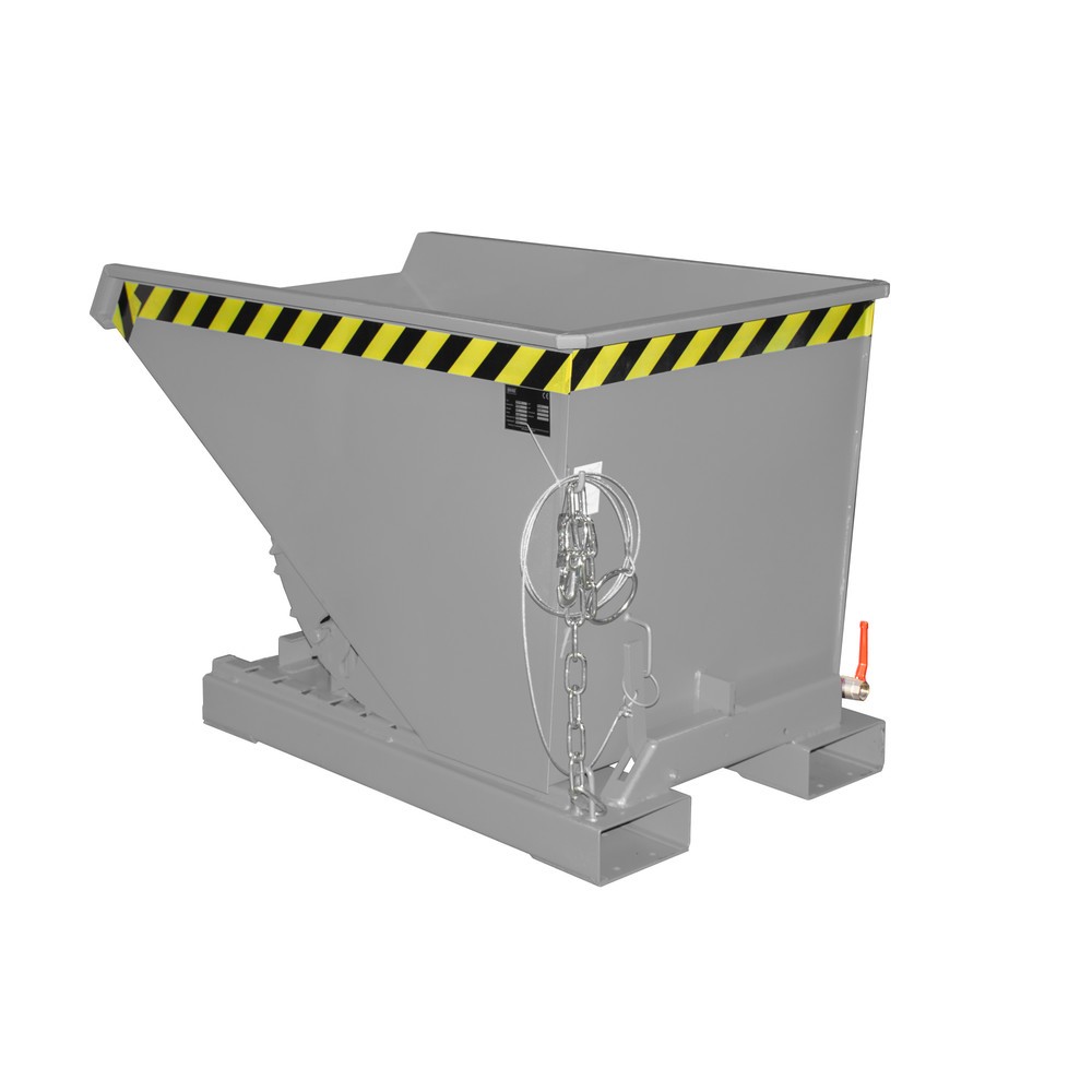 Numéro de l'image du produit 1: Mini-benne à copeaux Bauer® avec mécanisme d'aide au basculement, faible hauteur de construction, peinte, volume 0,3 m³, RAL 7005 gris souris