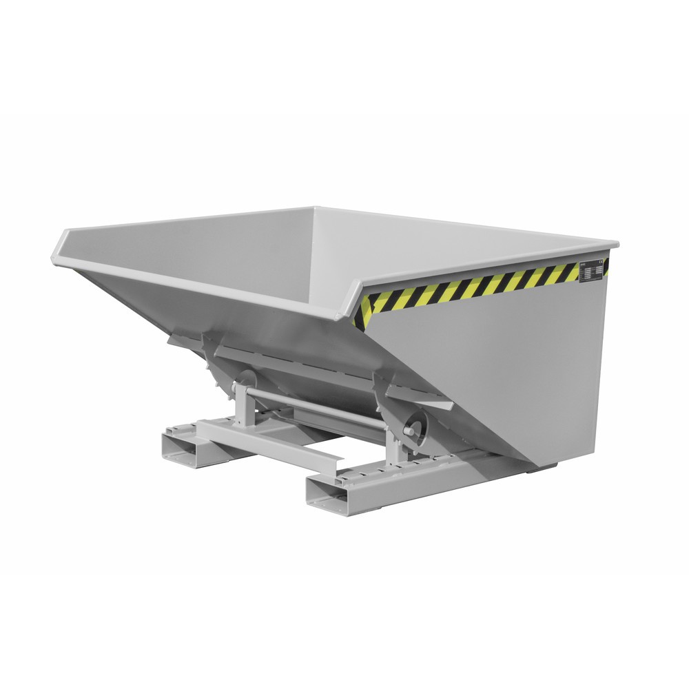 Numéro de l'image du produit 1: Mini-benne à copeaux Bauer® avec mécanisme d'aide au basculement, faible hauteur de construction, peinte, volume 0,9 m³, RAL 7005 gris souris