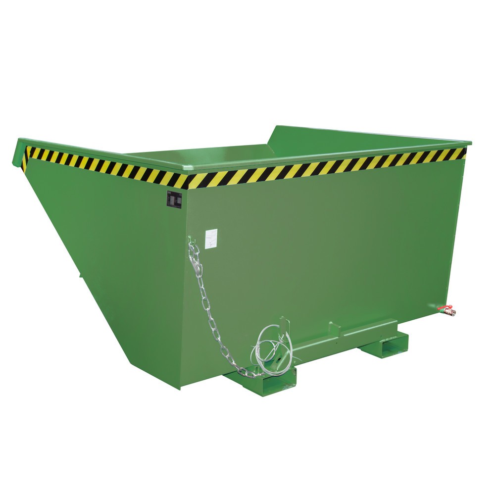 Illustration du produit: Mini-benne à copeaux Bauer® avec mécanisme d'aide au basculement, faible hauteur de construction, peinte, volume 2,1 m³, RAL 6011 vert réséda