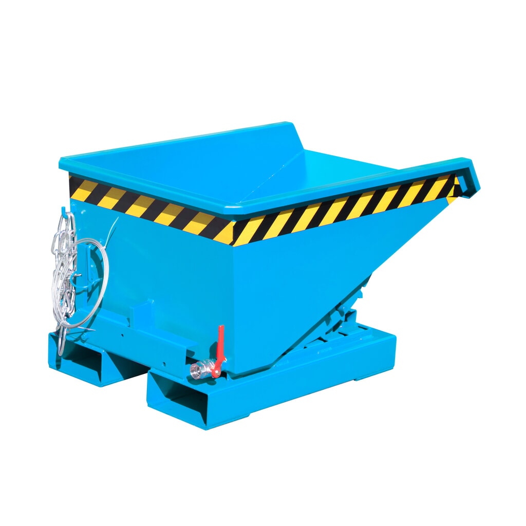Bauer® Mini-benne à copeaux avec mécanisme d'aide au basculement, faible hauteur de construction, peinte, volume 0,15 m³, RAL 5012 bleu clair Illustration du produit: Bauer® Mini-benne à copeaux avec mécanisme d'aide au basculement, faible hauteur de construction, peinte, volume 0,15 m³, RAL 5012 bleu clair