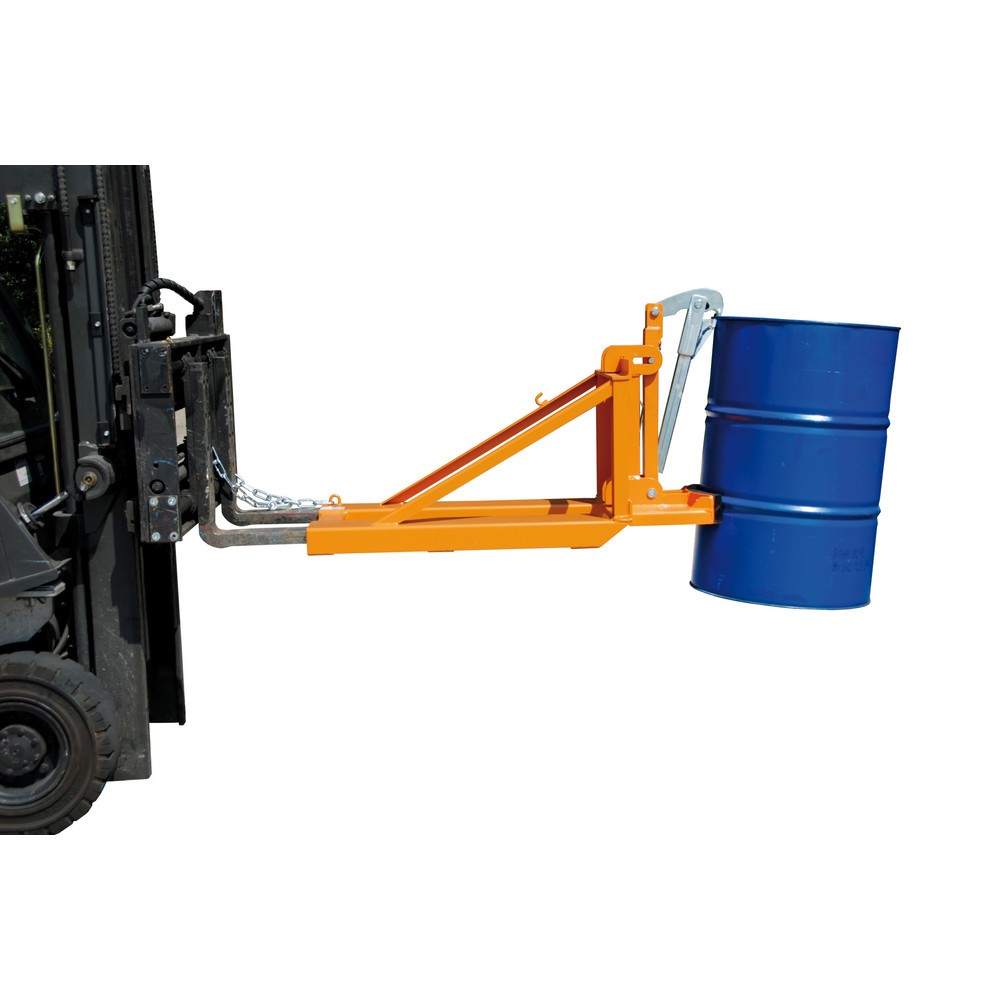 Numéro de l'image du produit 2: Bauer® Pince à fûts, fûts à bonde en acier et en plastique, capacité de charge 800 kg, RAL 2000 orangé jaune