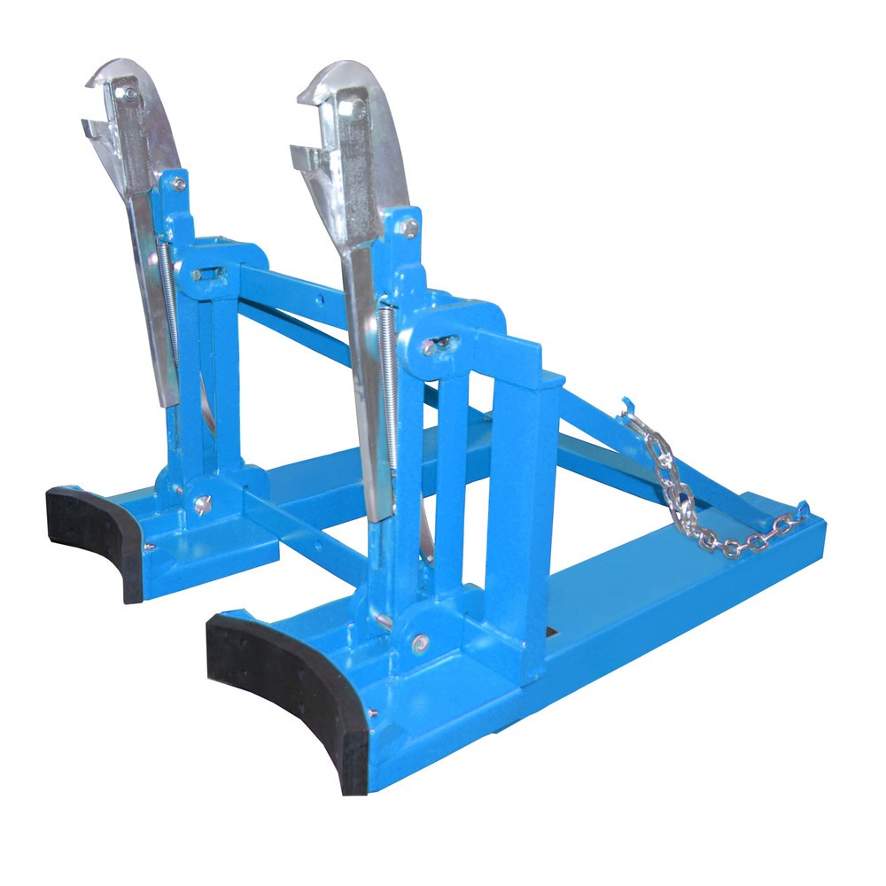 Numéro de l'image du produit 1: Bauer® Pince à fûts, fûts à bonde en acier et en plastique, capacité de charge 1 600 kg, RAL 5012 bleu clair