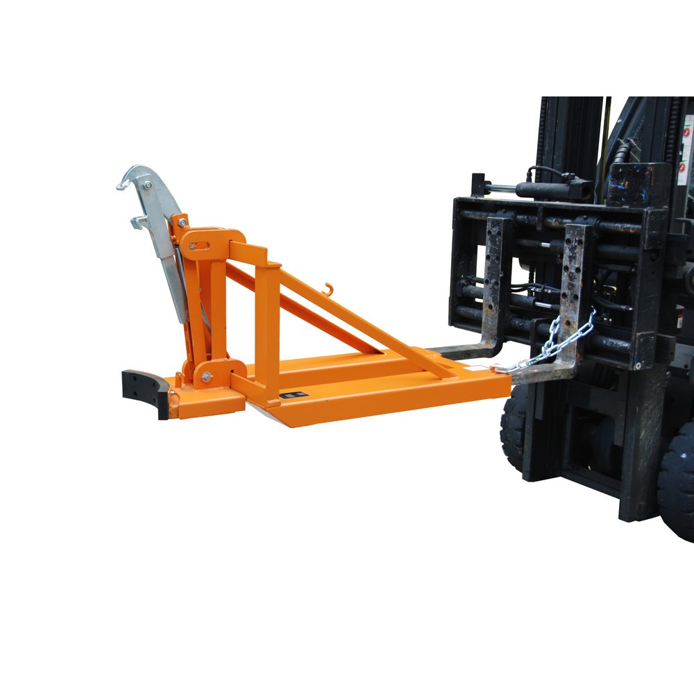 Numéro de l'image du produit 2: Bauer® Pince à fûts, fûts à couvercle en plastique, capacité de charge 800 kg, RAL 2000 jaune-orange