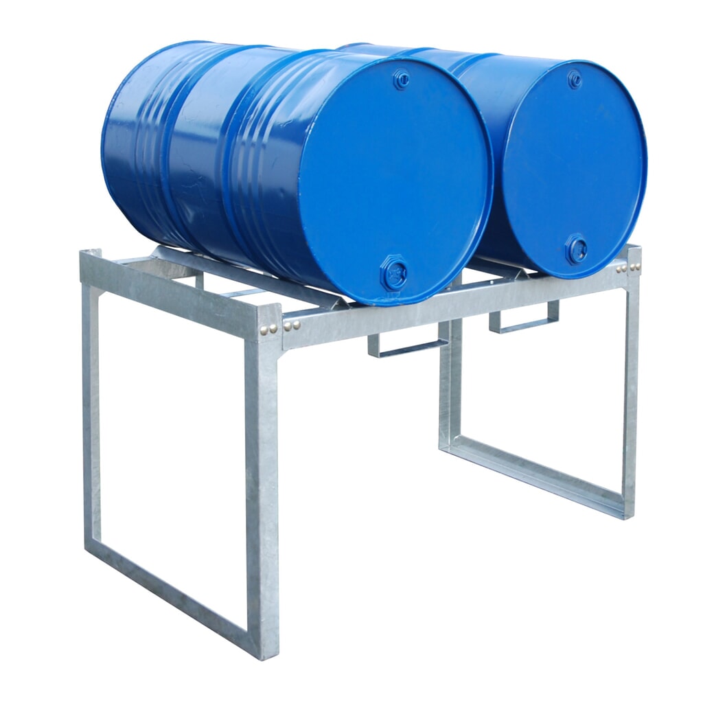 Bauer® Système de rayonnage à fûts modulaire, H x l x P 780 x 1 310 x 800 mm, pour 2 fûts à 200 l N° de l'image du produit 2 : Bauer® Système de rayonnage à fûts modulaire, H x l x P 780 x 1 310 x 800 mm, pour 2 fûts à 200 l