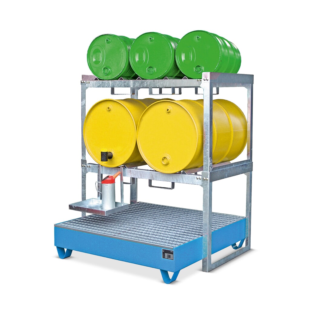 N° de l'image du produit 3 : Bauer® Système de rayonnage à fûts modulaire, H x l x P 780 x 1 310 x 800 mm, pour 2 fûts à 200 l