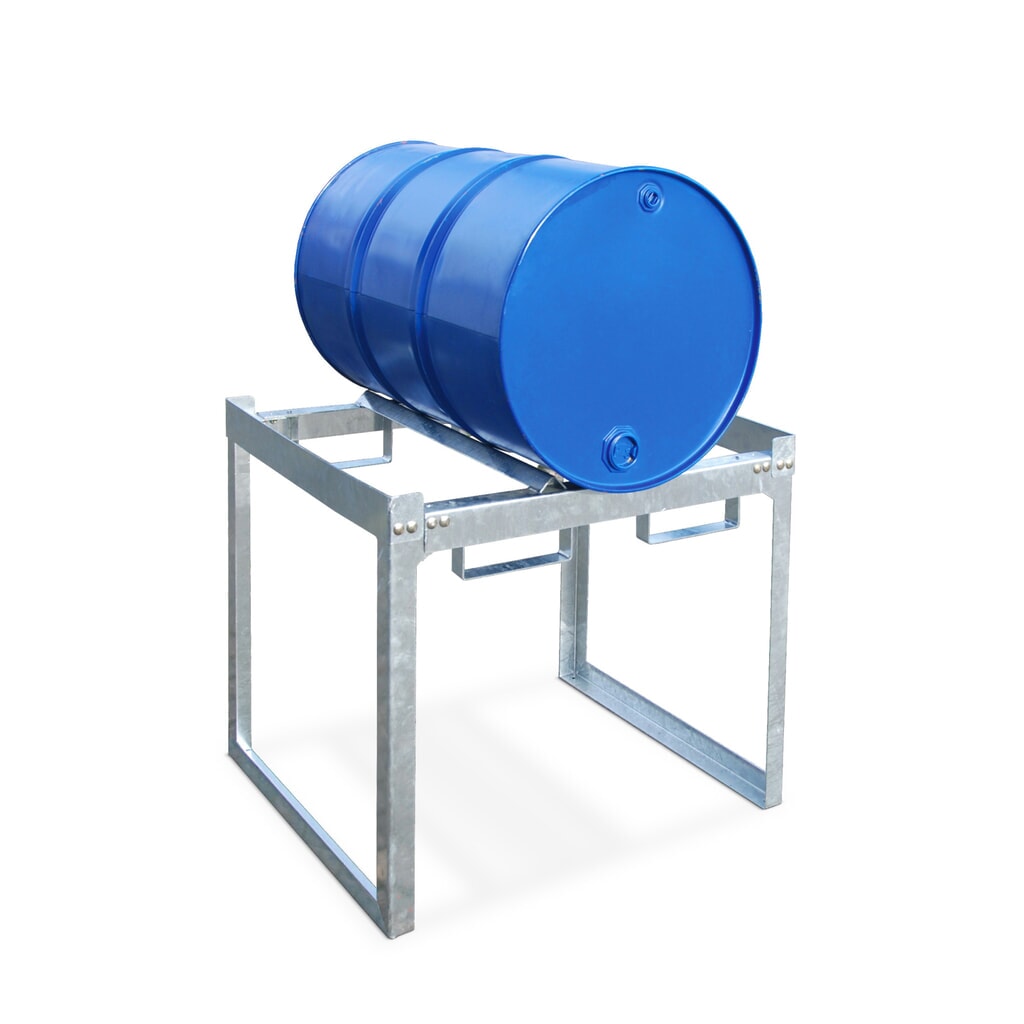 Bauer® Système de rayonnage à fûts modulaire, H x l x P 780 x 910 x 790 mm, pour 1 fût à 200 l N° de l'image du produit 2 : Bauer® Système de rayonnage à fûts modulaire, H x l x P 780 x 910 x 790 mm, pour 1 fût à 200 l