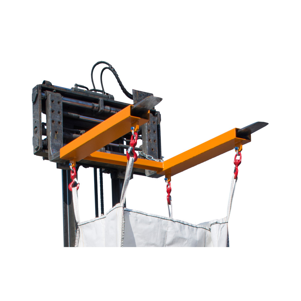 Numéro de l'image du produit 2: Bauer® Traverse de levage pour Big-Bag, spécial chariot avec 4 crochets à émerillon, capacité de charge 1 250 kg, peinte, RAL 2000 jaune orange